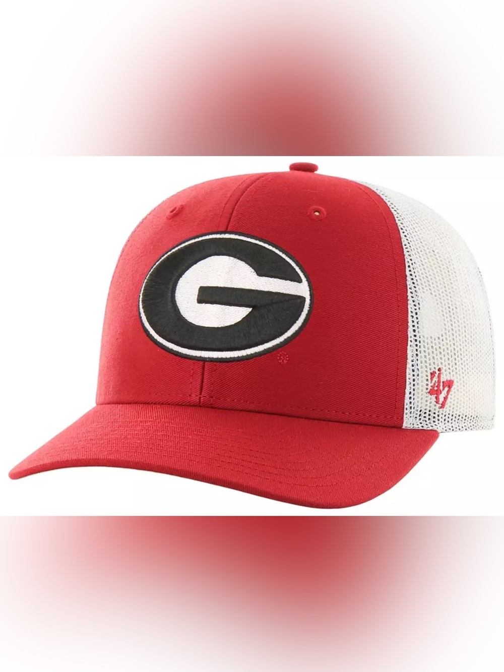 🔥🆕 '47 Men's Georgia Bulldogs Red Trucker Adjustable Hat NWT 🎁